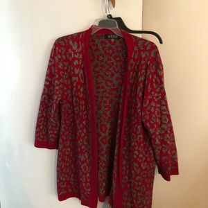 Red and gray silver cardigan